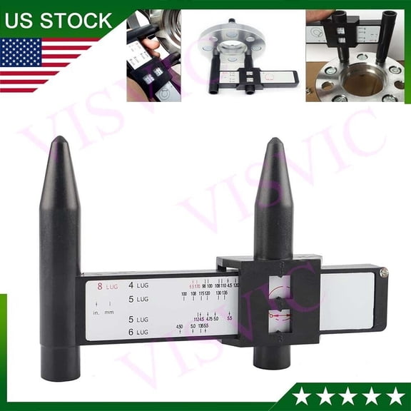 Wheel Bolt Stud Pattern Gauge Measurement 4 5 6 8 Lug Rims Holes Size Hand Tool