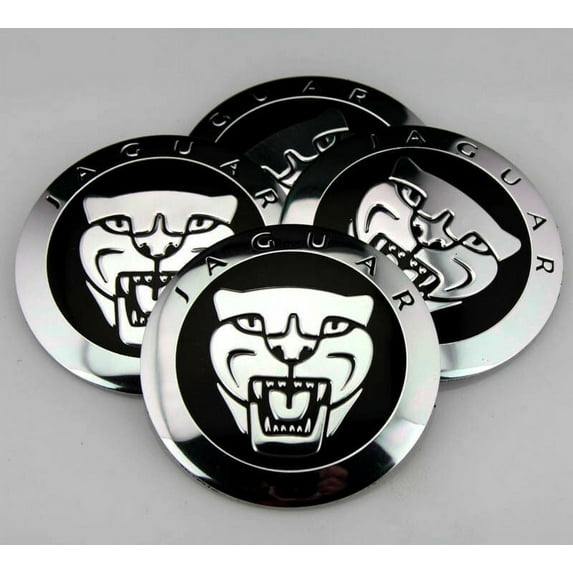 jdmotive 2.2" Wheel Covers & Hub Caps Chromed Aluminum Black, 4 Pack