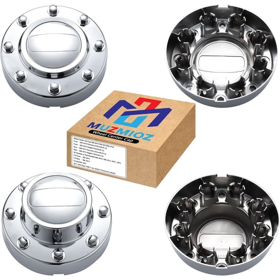 Wheel Center Hub Cap 560-2414 560-2415, Set of 4 | Front & Rear Hub Cover, 9 1/4" Diameter | Compatible with Dodge Ram 3500 Dually 1-Ton Truck 2011-2018 Replace # 68081010AA 2414 2415