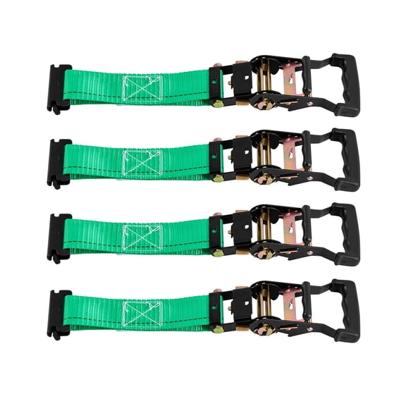 Wheel Chock Tie Down Kit, 4380 lbs Break Strength, E-Hooks for ATV UTV Motorcycle Trailer