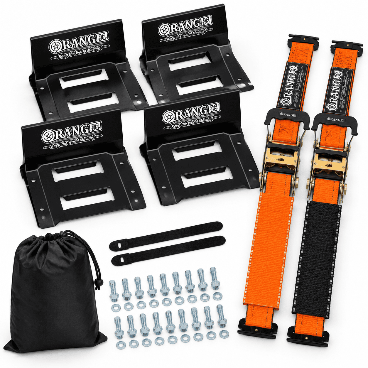 Wheel Chock Tie Down Kit with Rubber Grip Sleeve for ATV and Trailer ...