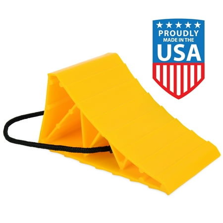 Wheel Chock with Rope, Yellow (E/F)