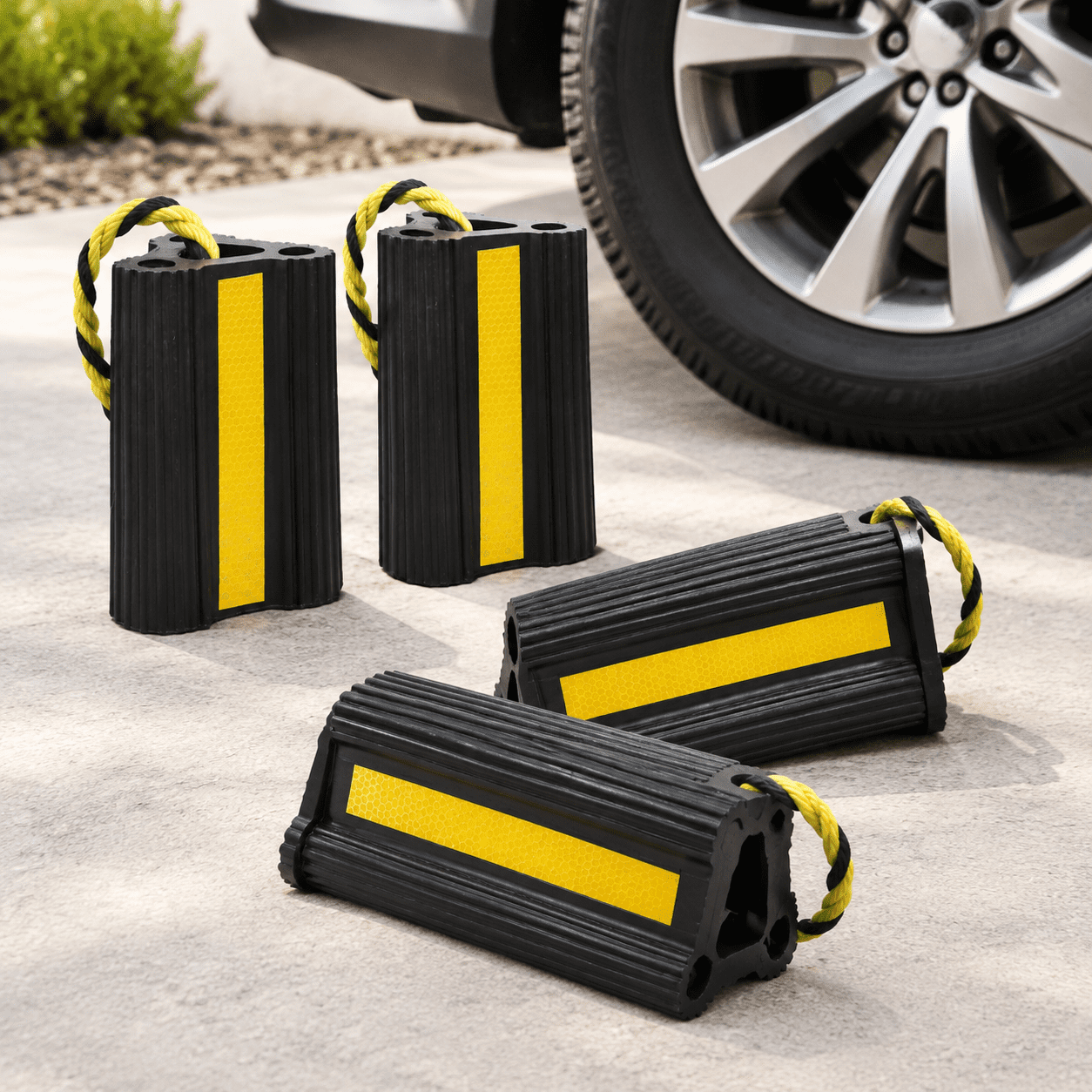 Wheel Chocks For Rv 4pair 8pack With Rope - Walmart.com