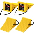 thumbnail image 1 of Wheel Chocks for RV Trailer, 4 Pack Non Slip Wheel Chocks for Travel Trailers with Rope for Easy Removal, Lightweight Plastic Wheel Stoppers Block for Camper Cars Trucks, 1 of 9