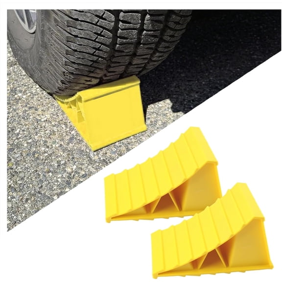 Wheel Chocks for Trailer 2 Pack,Non-Slip Heavy Duty Wheel Chocks for Parking Safety,Universal Triangular Tire Blocks Car Accessories for Most Trailers/RVs/Campers