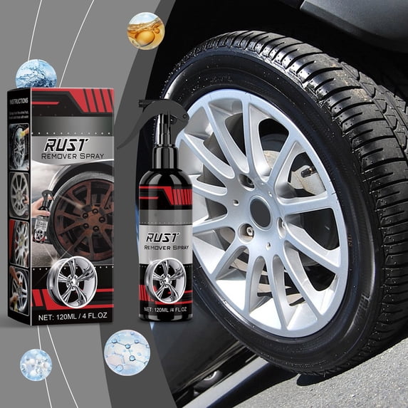 Wheel Cleaner and Rust Remover Spray, Heavy Duty Brake Dust Cleaner for Alloy Aluminum Steel Rims, Protective Coating Polish with Easy Spray Application, 4 fl oz