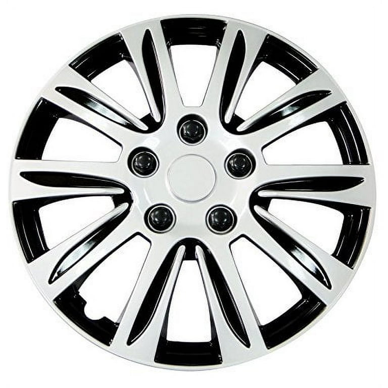 Silver & Black Wheel Cover - 14 Inches 