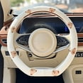 thumbnail image 1 of Wheel Cover Flax Microfiber Steering Wheel Covers for Women Fit 15 Inch Car Cute Bow Tie Anti-Slip Breathable Absorbing Sweat Cover, Type-D-Bear, 1 of 5