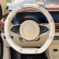 thumbnail image 1 of Wheel Cover Flax Microfiber Steering Wheel Covers for Women Fit 15 Inch Car Cute Bow Tie Anti-Slip Breathable Absorbing Sweat Cover, Type-D-Tulip, 1 of 5