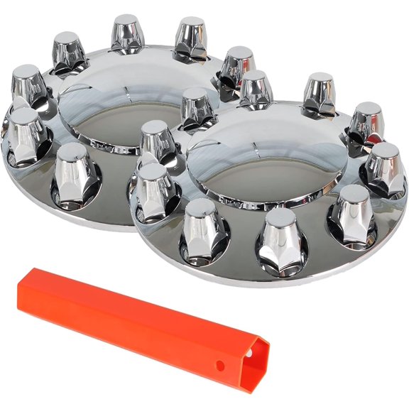 Wheel Covers Hub Axle Semi Chrome Front Wheel Plastic ABS Screw- 33mm Nut Covers 1 Pair