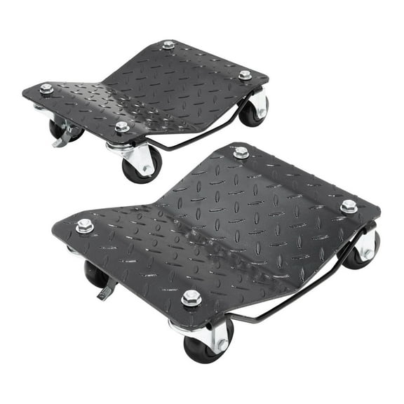 Wheel Dolly 3000 lbs Capacity (2 Pack), Car Tire Dollies for Moving Cars, Trucks, SUVs - Heavy Duty Steel Construction with Locking Casters