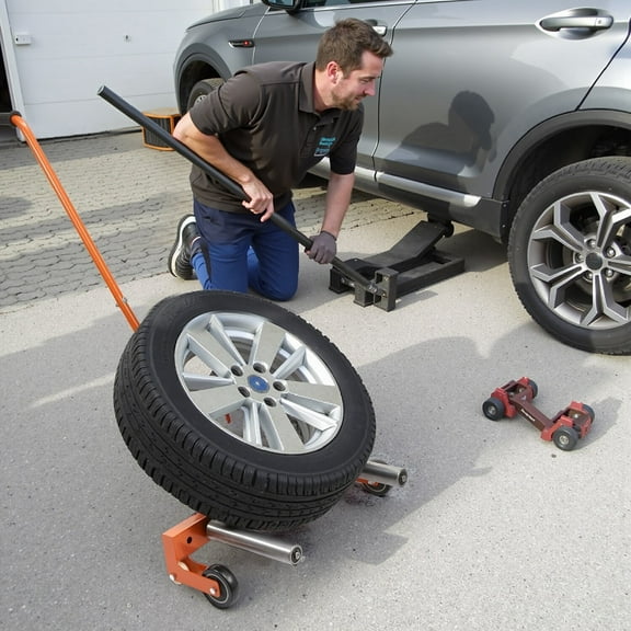 Wheel Dolly 330 LBS Heavy Duty Adjustable Rolling tire dolly for tires ranging from 6.5 to 31.5 inches,