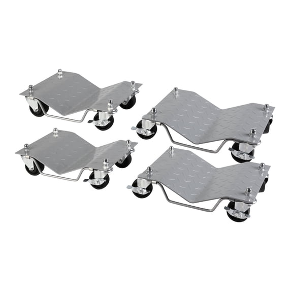 Wheel Dolly Set of 4,3000 lbs Car Moving Dolly,Wheel Dolly Car Tire Stake,Heavy-Duty Car Tire Dolly Cart Moving Cars,Trucks, Trailers,Motorcycles,Boats,Silver