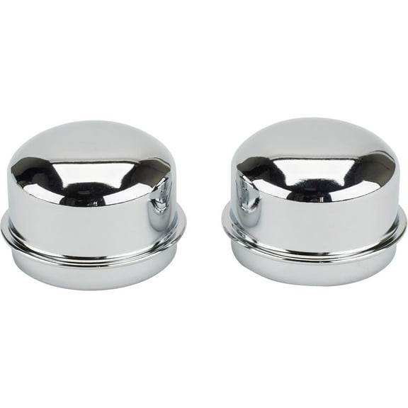 Speedway Motors Chrome Wheel Dust Caps Pair, 1.786 Inch Hub I.D., Stamped Steel Replacement Caps for Trailer and Automotive Hubs, Universal Fit Polished Finish