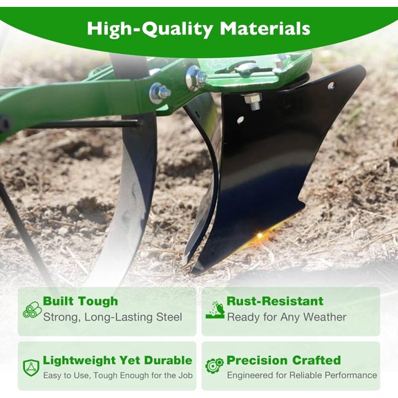 Wheel Hoe Plow Set Compatible with Planet Jr. & Other Models, Includes Left & Right Blades for Hilling & Furrowing (Wheel Hoe Not Included)