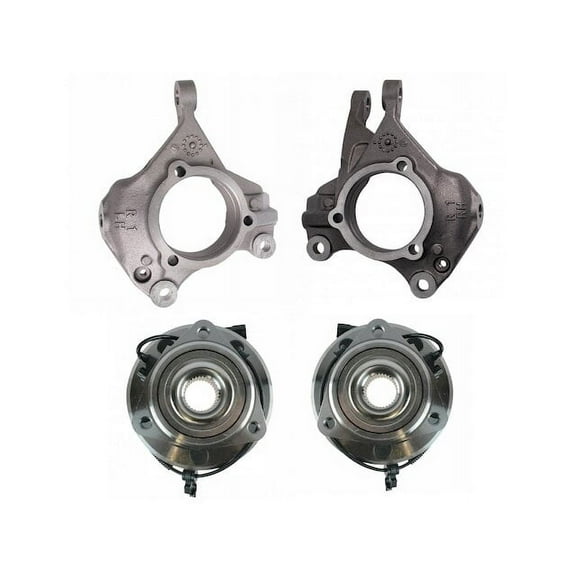 Wheel Hub and Steering Knuckle Kit 4 Piece - Compatible with 2007 - 2017 Jeep Wrangler 2008 2009 2010 2011 2012 2013 2014 2015 2016