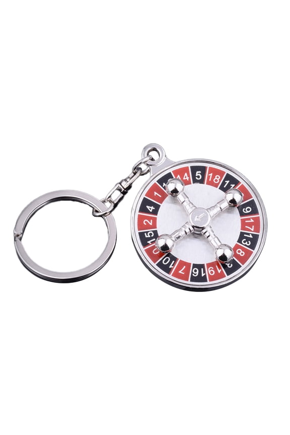 Wheel Keychain Alloy Keychain Round Roulette Keyring Unique Interactive Key Holder Jewelry Gift