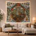 thumbnail image 1 of Wheel of Life With Red Deity and Realms, Dramatic Illustration for Spiritual Decor Lovers, Buddhist Wall Art, Housewarming Gift, Tapestry Wall Hanging for Bedroom and Study Room, 1 of 7