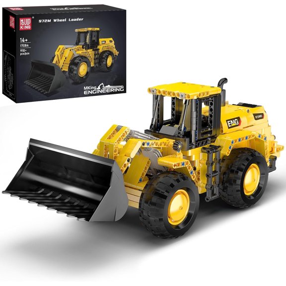 Wheel Loader Construction Toy, Buildable Bulldozer Construction Vehicle Building Set, Realistic Loading Shovel for Adult (910 PCS)