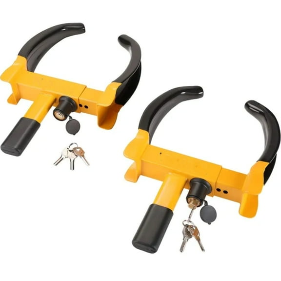 Wheel Lock, 2 Packs Universal Wheel Clamp Lock, Adjustable Anti Theft Trailer Lock Wheel Clamp, Heavy-duty Steel Tire Lock for ATV SUV Car Golf Cart Boats Motorcycles, with 6 Keys