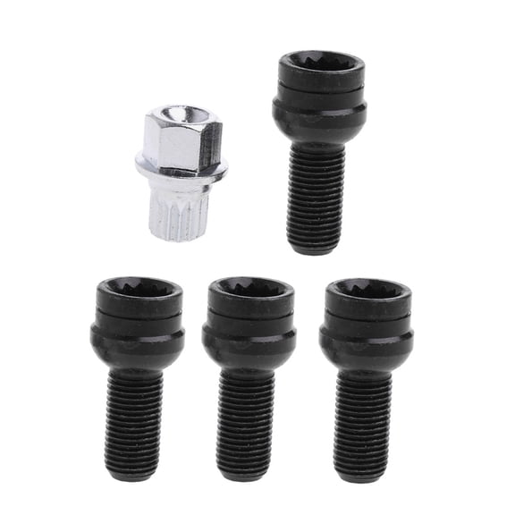 Wheel Lock Bolt Tire Anti-theft Screws Nut 5Pcs Car Wheel Rim Security Screws