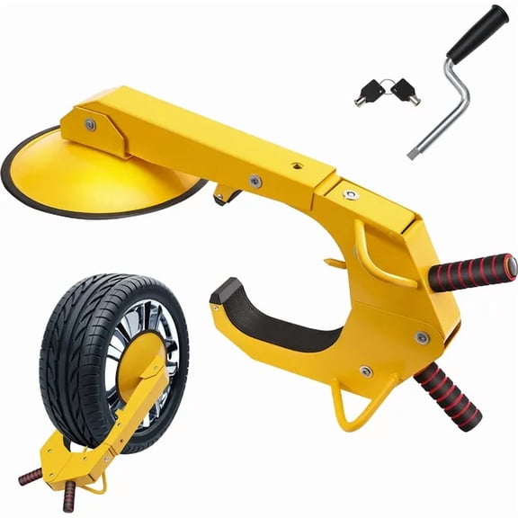 Wheel Lock Clamp, 1 Pack Trailer Wheel Lock, Heavy-Duty Anti Theft Tire Lock, Adjustable Tire Boot Lock Tire Claw, Trailer Wheel Locks for RV Trailers, Cars, Trucks, SUVs