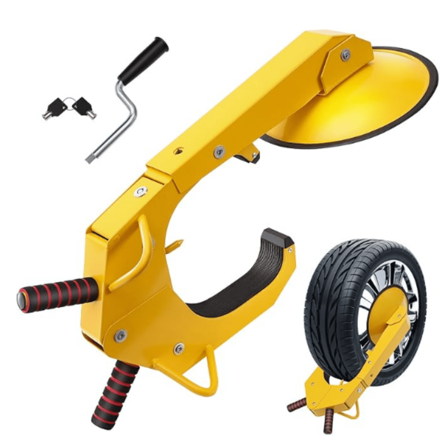Tire Rack With Chain Lock Wheel Lock Clamp, 1 Pack Trailer Wheel Lock, Heavy-Duty Anti Theft Tire ...