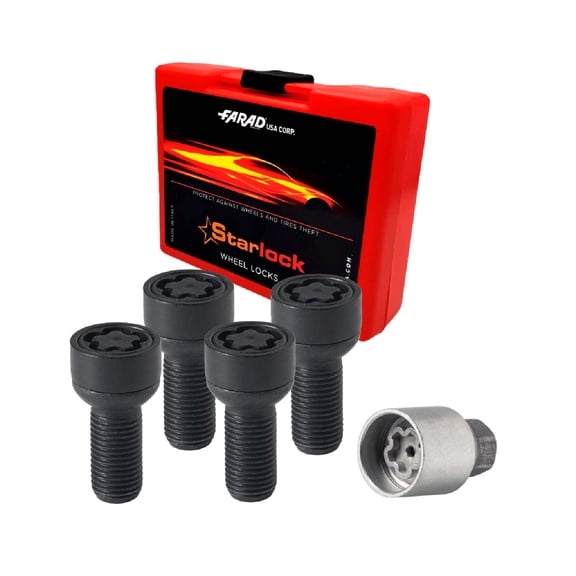 Wheel Lock Kit for Toyota Supra M14X1,25 Bolt Black 4Locks & 1Key