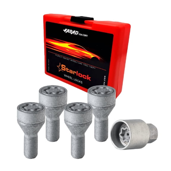 Wheel Lock Kit for Toyota Supra M14X1,25 Bolt Galvanized Silver 4Locks & 1Key