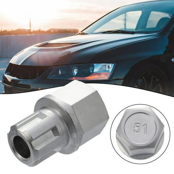 Wheel Lock Lug Nut For Passat For Golf For Rabbit 6 Teeth Number 51 Hollow Car Anti Theft Wheel Lock Lug Nut Screw Removal Key