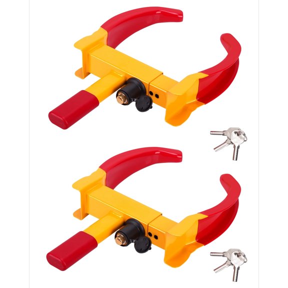 Wheel Lock Set,Trailer Security Adjustable Anti Theft Trailer Wheel Lock for Car Camper Trailers SUV Boat Motorcycle Great Deterrent
