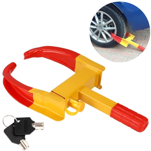 Wheel Lock,Universal Vehicle Wheel Clamp Lock with 2 Keys,Adjustable Anti-Thief Security Tire Locks for Wheels Up to 12" Width,Fit Cars,Trucks,Golf Carts,ATVs,RVs
