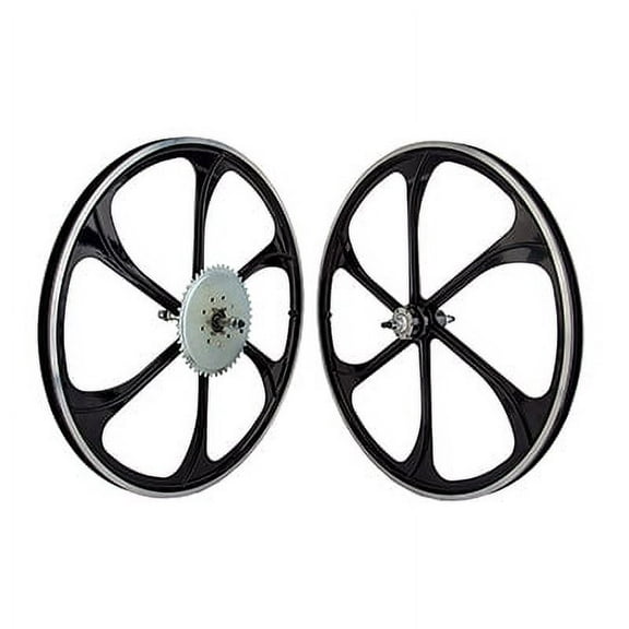 Wheel Master 26"x1.5 Motorbike Mag Wheels with Fixed 44T Cog, Alloy, 559x27, Black