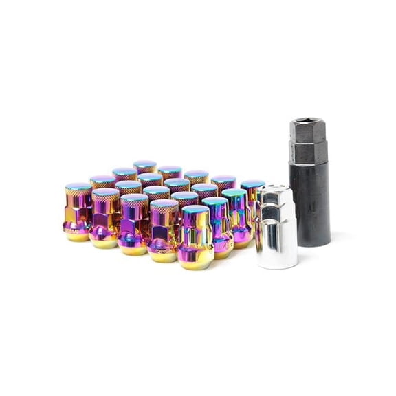 Wheel Mate  12 x 1.25 35 mm Cone Muteki SR35 Close End Lug Nuts with Lock Set, Neon