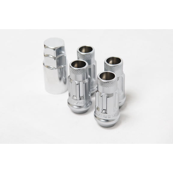 Wheel Mate 12x1.50 48mm Muteki SR48 Satin Silver Open End Locking Lug Nut - Set of 4