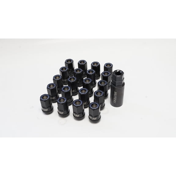 Wheel Mate Muteki HR38 Open End Lug Nuts 12x1.25 Titanium Chrome / Blue Ring