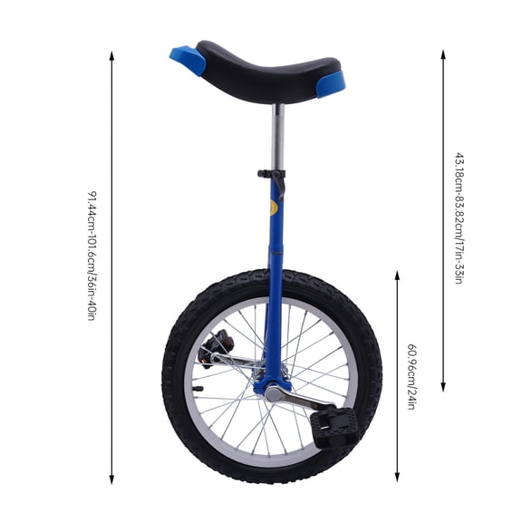 Wheel Outdoor Sports Unicycle 24" Adjustable Seat Exercise Bicycle Fitness Bike