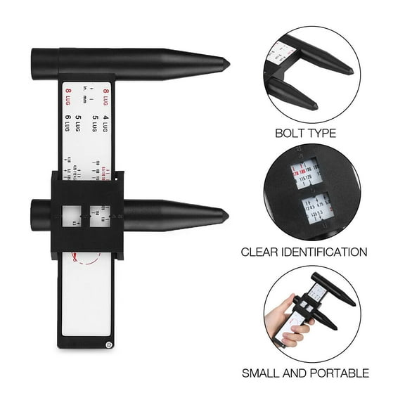 Wheel PCD Gauge Rim Bolt Pattern Measuring Tool for 4 5 6 Holes Sliding Caliper