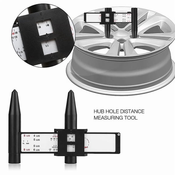 Wheel PCD Gauge Wheel Rim Bolt Pattern Measuring Tool, Sliding Caliper PCD Ruler for 4 5 6 8 Holes Lug