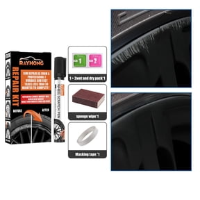 Wheel Repair Kit for Curb Damage, QQZ Quick Fix Black Rim Paint, Anti-Rust Liquid Aluminum Alloy Wheel Touch Up Pen for Car Rims