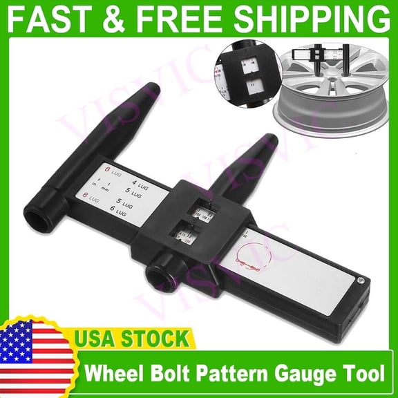 Wheel Rim Bolt Pattern Sliding PCD Measuring Tool Gauge Ruler-4-5-6-8-Holes Lug