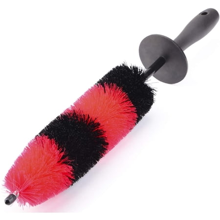 Wheel Rim Brush, Soft Bristle Long Master Car Wheel Brush Easy Reach Rim Tire Detailing Brush Car Washing Brush for Wheels Rims Exhaust Tips Vehicle Engine Motorcycles, No Scratches