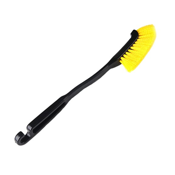 Wheel Rim Cleaning Brush Long Handle Tire Scrubber for Car Truck Motorcycle Alloy Wheel Detailing Tool Yellow 12"