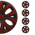 thumbnail image 1 of Wheel Rim Cover Hub Cap 14" Matt Black with Red 4. Pcs Set, 1 of 6