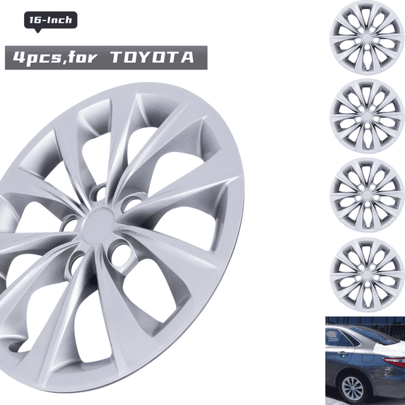 Wheel Rim Cover Hubcaps ,16 inch 4 Pcs Set ,Snap on Hub Caps Replacement for 2015-2017 TOYOTA CAMRY / 2015-2017 TOYOTA CAMRY HYBRID (Lacquer)