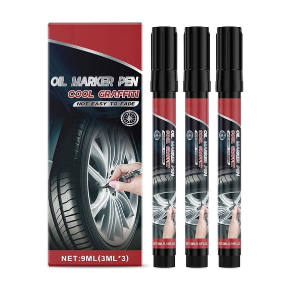 Wheel Rim Touch Up Paint Pen Kit for Automotive Alloy Steel Wheels Scratch Repair Black Car Wheel Rim Paint Pen for Curbside Scratches Chips Scuffs Fix with Fast Drying Formula for Auto Detailing
