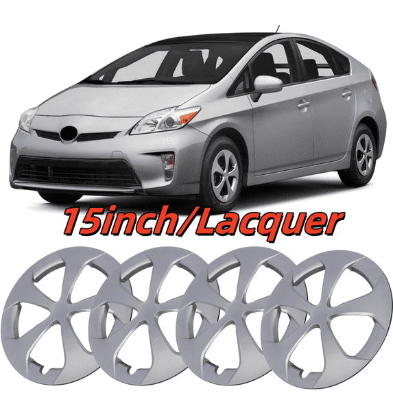 Wheel Rims Covers 15 inch 4 Pieces ,for 2010-15 TOYOTA PRIUS Compatible With Alloy Wheels Hubcaps ABS+PC Material (Lacquer)