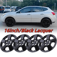 thumbnail image 1 of Wheel Rims Covers 16 inch 4 Pieces ,for 2008-2015 NISSAN ROGUE/ROGUE SELECT Compatible With Steel Wheels Hubcaps PP Material (Black Lacquer), 1 of 8