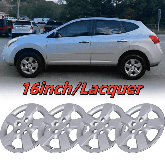 Wheel Rims Covers 16 inch 4 Pieces ,for 2008-2015 NISSAN ROGUE/ROGUE SELECT Compatible With Steel Wheels Hubcaps PP Material (Lacquer)