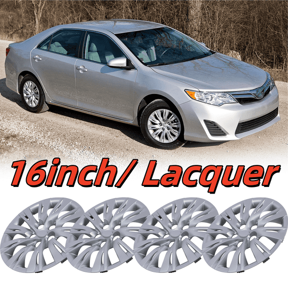 Wheel Rims Covers 16 inch 4 Pieces ,for 2012-2014 TOYOTA CAMRY / 2012-2014 TOYOTA CAMRY HYBRID Compatible with Steel Wheels and Snap on Installation Hubcaps PP Material (Lacquer)